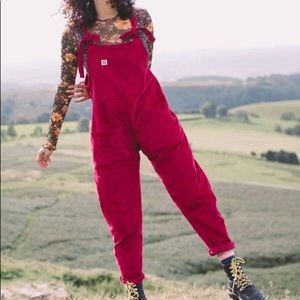Lucy & Yak berry corduroy dungaree overalls